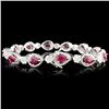 Image 2 : 18K Gold 6.25ctw Ruby & 2.60ctw Diamond Bracelet