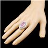 Image 3 : 14K Gold 18.34ct Kunzite & 0.88ctw Diamond Ring