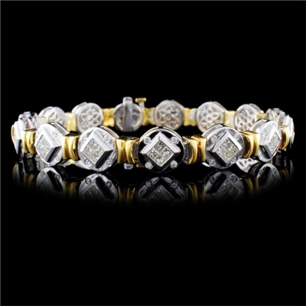 18K Two Tone 3.81ctw Diamond Bracelet