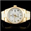 Image 1 : Rolex Day-Date 18K Gold White Roman 36MM Watch