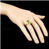 Image 3 : 14K Gold 5.95ct Peridot & 0.88ctw Diamond Ring