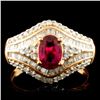 Image 1 : 18K Gold 0.84ct Ruby & 0.60ctw Diamond Ring