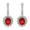 Image 1 : 14K Gold 5.00ct Ruby & 1.30ct Diamond Earrings