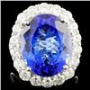 Image 1 : 18K Gold 16.11ct Tanzanite & 3.06ctw Diamond Ring