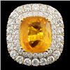 18K Gold 7.66ct Sapphire & 2.99ctw Diamond Ring