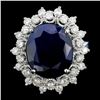 14K Gold 7.00ct Sapphire & 1.00ctw Diamond Ring