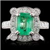18K White Gold 1.53ct Emerald & 1.00ct Diamond Rin