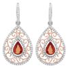 14K Gold 2.00 Orange Sapphire & 0.80ct Diamond Ear