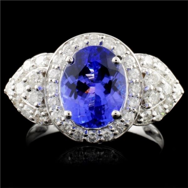 18K Gold 2.53ct Tanzanite & 0.90ctw Diamond Ring