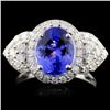 18K Gold 2.53ct Tanzanite & 0.90ctw Diamond Ring