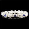 14K Gold 3.24ct Sapphire & 2.11ctw Diamond Bracele