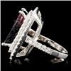 Image 3 : 14K Gold 10.74ct Tourmaline & 2.04ctw Diamond Ring