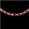 Image 2 : 14K Gold 30.00ctw Ruby & 1.00ctw Diamond Necklace