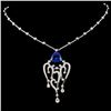 Image 2 : 14K Gold 4.51ct Tanzanite & 1.58ctw Diamond Neckla