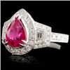 Image 2 : 18K Gold 2.18ct Ruby & 1.09ct Diamond Ring