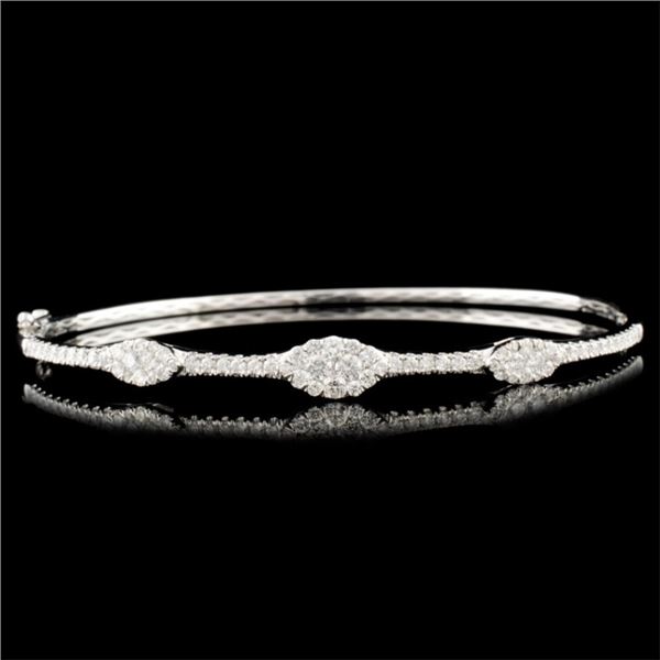 14K Gold 0.97ctw Diamond Bangle