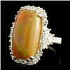 Image 2 : 18K Gold 7.16ct Opal & 1.51ctw Diamond Ring