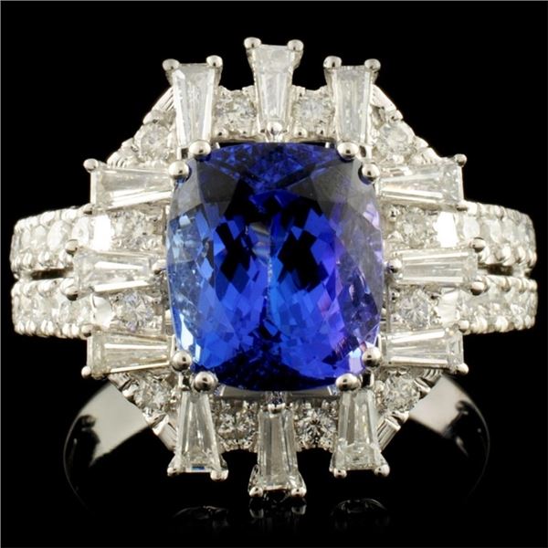 18K Gold 3.59ct Tanzanite & 1.05ctw Diamond Ring