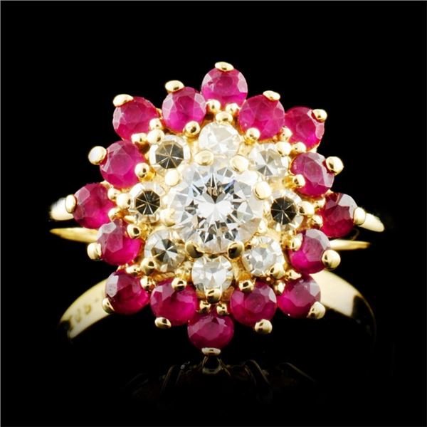 14K Gold 0.49ctw Ruby & 0.61ctw Diamond Ring