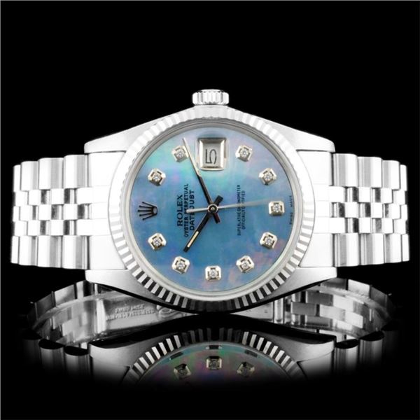 Rolex DateJust SS Diamond Wristwatch