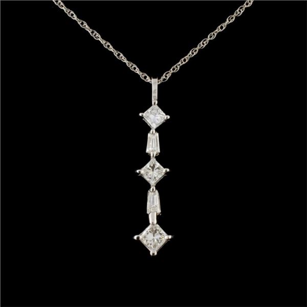 14K White Gold 0.85ctw Diamond Pendant