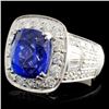Image 2 : 18K Gold 6.94ct Tanzanite & 2.00ctw Diamond Ring
