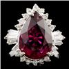 Image 1 : 14K Gold 4.88ct Tourmaline & 0.50ctw Diamond Ring