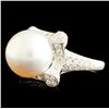 Image 2 : 14K Gold 13.00MM Pearl & 1.45ctw Diamond Ring