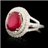 Image 2 : 14K Gold 5.57ct Ruby & 1.49ctw Diamond Ring