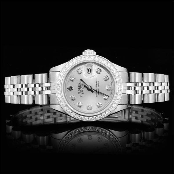 Rolex SS DateJust Diamond Ladies Watch