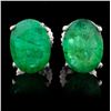 Image 1 : 14K Gold 2.59ctw Emerald Earrings