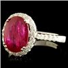 Image 2 : 18K Gold 3.86ct Ruby & 0.39ctw Diamond Ring