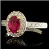 Image 2 : 18K Gold 1.08ct Ruby & 0.79ctw Diamond Ring