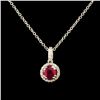 Image 2 : 14K Gold 0.51ct Ruby & 0.18ctw Diamond Pendant