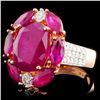 Image 2 : 18K Rose Gold 6.92ct Ruby & 0.48ct Diamond Ring