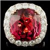 18K Gold 14.62 Tourmaline & 3.21ctw Diamond Ring