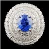 18K White Gold 2.71ct Sapphire & 2.52ct Diamond Ri