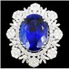 18K Gold 23.15 Tanzanite & 4.74ct Diamond Ring