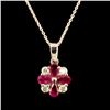 Image 1 : 14K Gold 1.50ct Ruby & 0.20ct Diamond Pendant