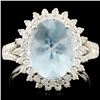 18K Gold 2.83ct Aquamarine & 0.58ctw Diamond Ring