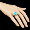 Image 3 : 14K Gold 6.06ct Turquoise & 0.58ctw Diamond Ring