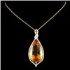 14K Gold 41.37ct Citrine & 1.05ctw Diamond Pendant