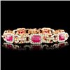 Image 1 : 14K Gold 8.95ct Ruby & 2.71ctw Diamond Bracelet