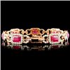 Image 2 : 14K Gold 8.95ct Ruby & 2.71ctw Diamond Bracelet