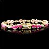 Image 2 : 14K Gold 5.96ct Ruby & 1.20ctw Diamond Bracelet