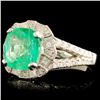 Image 2 : 18K Gold 2.26ct Emerald & 1.07ctw Diamond Ring