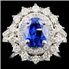 14K White Gold 2.78ct Sapphire & 1.03ct Diamond Ri