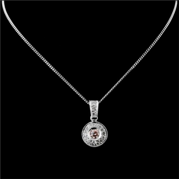 18K White Gold 0.31ctw Fancy Color Diamond Pendant