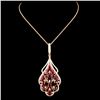 Image 2 : 14K Gold 6.45ctw Ruby & 0.87ctw Diamond Pendant