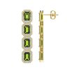 Image 2 : 12.41 ctw Tourmaline & Diamond Micro Pave Halo Earrings 10k Yellow Gold - REF-198X2A